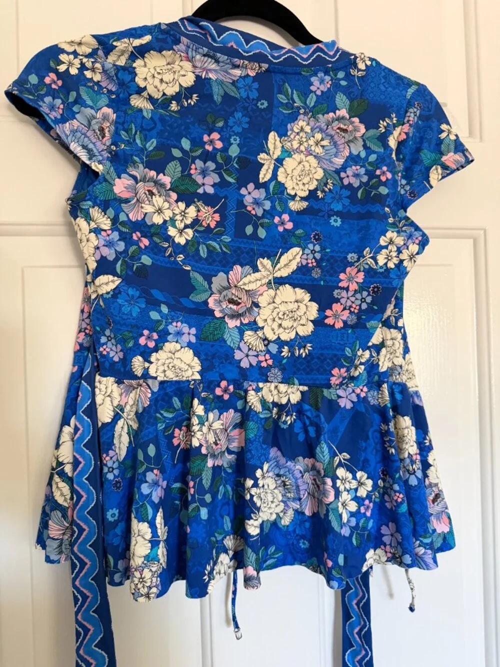 Johnny Was Blue Dove Tankini Wrap Top